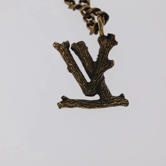 LOUIS VUITTON LV Wood Necklace metal Dark Silver MP2818 LV Auth 95075 - Picture 11 of 16
